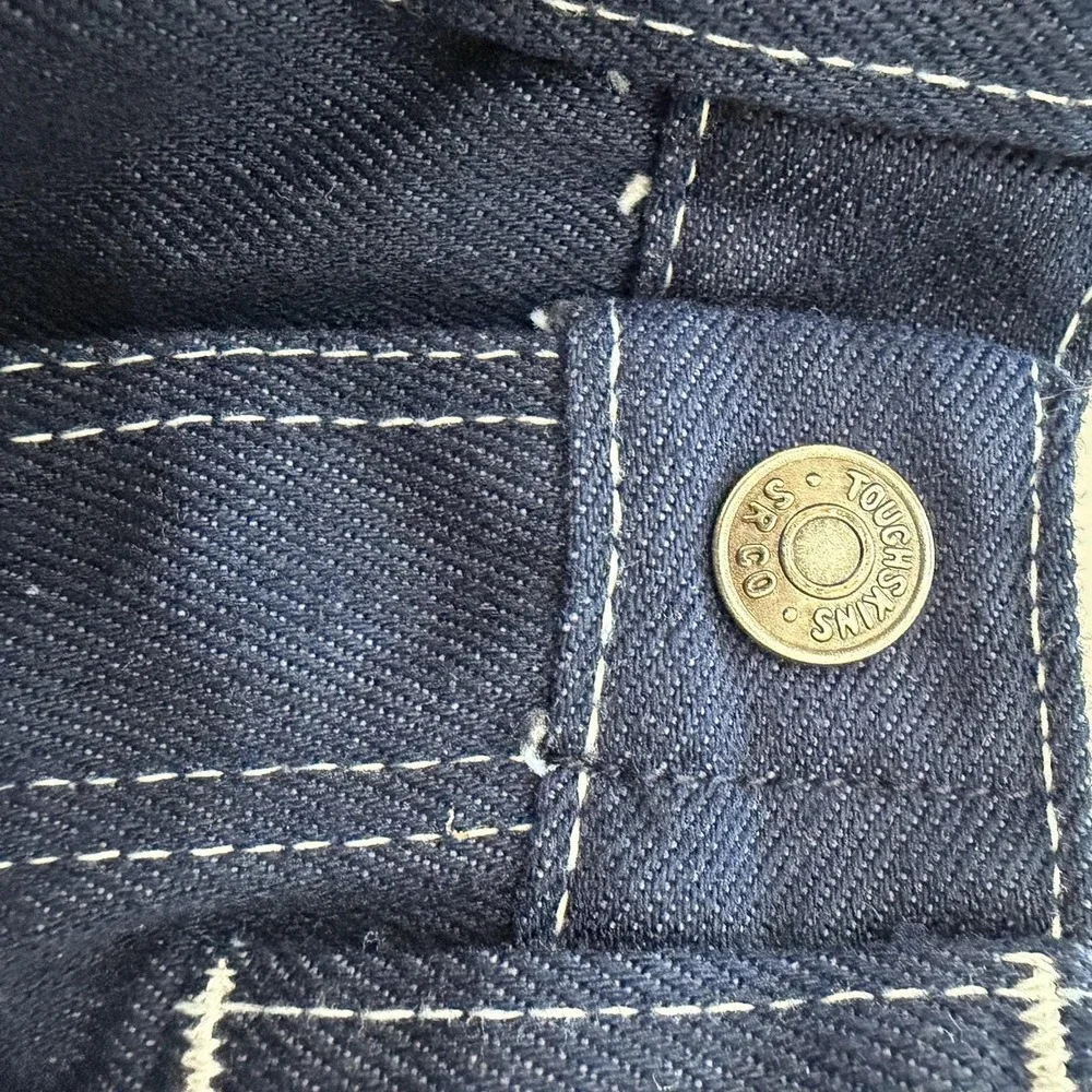 Vintage Sears Perma-Prest Toughskins Girls Embroidered Butterfly Jeans Sz 6 Slim